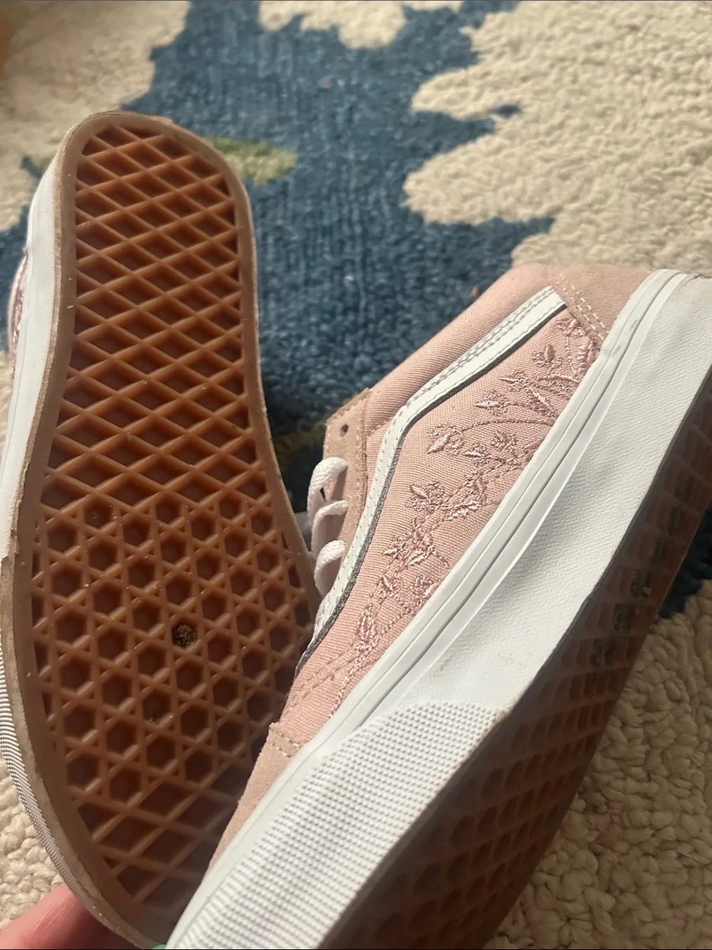Vans Old Skool Low-Top Sneakers in Blush Pink and White